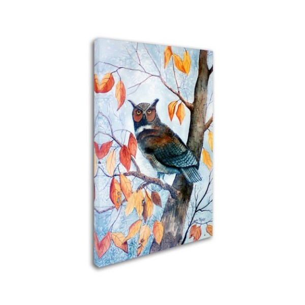 Arie Reinhardt Taylor 'Owl And Autumn Leaves' Canvas Art,22x32